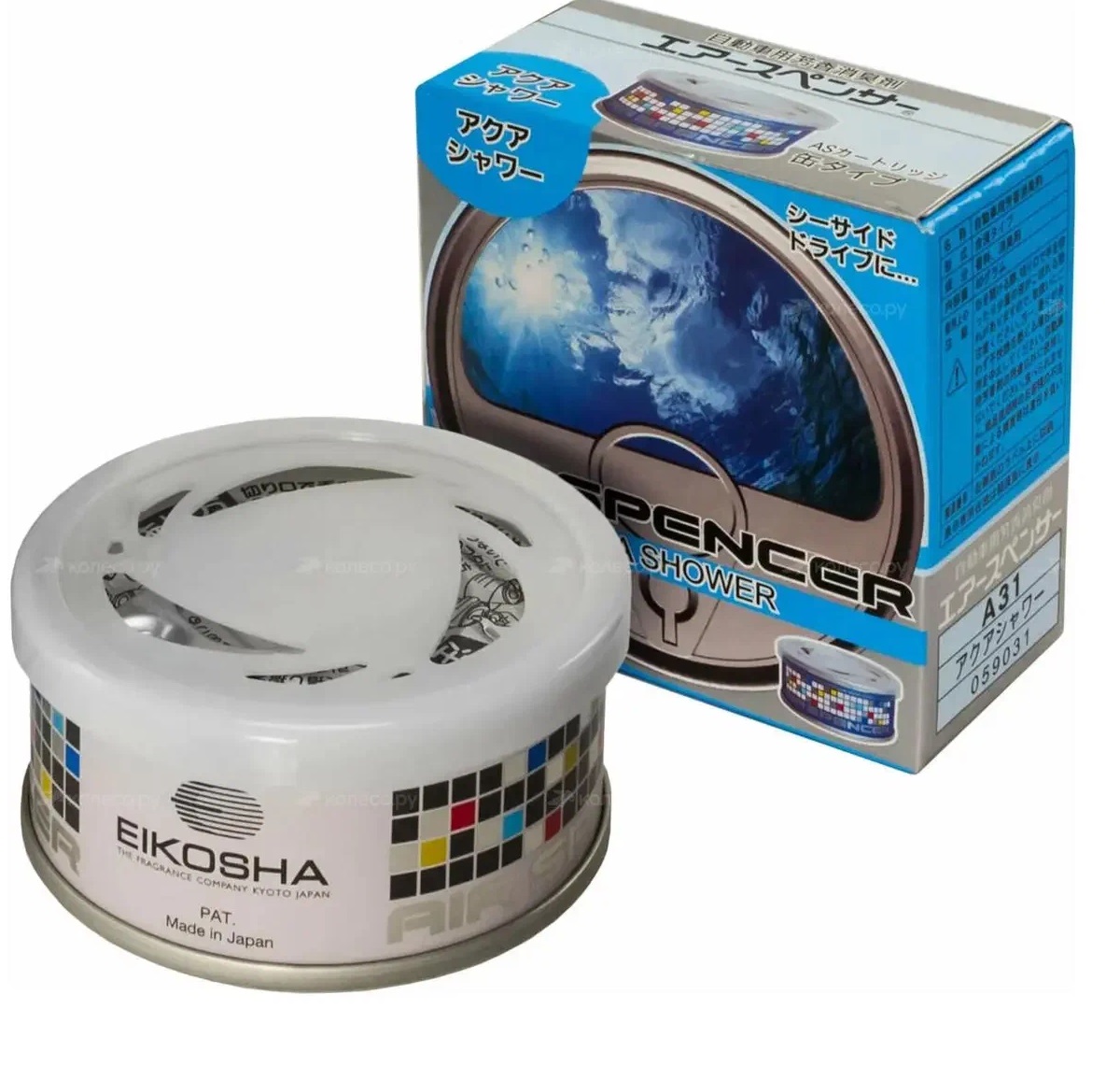 Ароматизатор на панель меловой EIKOSHA SPIRIT REFILL 40гр мет.банка Свежесть воды A-31